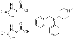 1-甲基-N-苯基-N-(苯基甲基)-4-哌啶胺 5-氧代-L-脯氨酸盐 (1:2)分子结构 (CAS 93966-41-7)