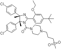 [(4R,5S)-4,5-双(4-氯苯基)-2-[4-(1,1-二甲基乙基)-2-乙氧基苯基]-4,5-二氢-4,5-二甲基-1H-咪唑-1-基][4-[3-(甲磺酰基)丙基]-1-哌嗪基]甲酮分子结构 (CAS 939981-39-2)