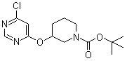结构式 CAS# 939986-44-4, 3-[(6-氯-4-嘧啶基)氧基]-1-哌啶甲酸叔丁酯