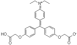N-[4-[Bis[4-(carboxymethoxy)phenyl]methylene]-2,5-cyclohexadien-1-ylidene]-N-ethyl-ethanaminium hydroxide inner salt molecular structure (CAS 94159-43-0)