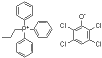 三苯基丙基鏻 2,3,5,6-四氯苯酚盐分子结构 (CAS 94231-17-1)
