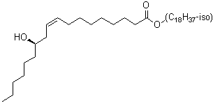 (9Z,12R)-12-羟基-9-十八碳烯酸异十八烷基酯分子结构 (CAS 94247-03-7)