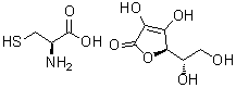 L-抗坏血酸 L-半胱氨酸盐(1:1)分子结构 (CAS 94313-97-0)