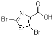 2,5-二溴-4-噻唑羧酸分子结构 (CAS 943735-44-2)