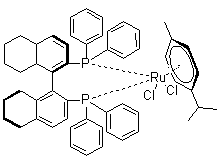 [(R)-(+)-2,2'-双(二苯基膦)-5,5',6,6',7,7',8,8'-八氢-1,1'-联萘基](对伞花烃)二氯化钌分子结构 (CAS 944451-26-7)
