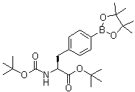 N-[叔丁氧羰基]-4-(4,4,5,5-四甲基-1,3,2-二氧硼杂环戊烷-2-基)-L-苯丙氨酸叔丁酯分子结构 (CAS 945259-94-9)