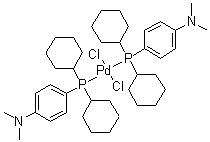 双[(二环己基)(4-二甲基氨基苯基)膦] 二氯化钯分子结构 (CAS 945375-77-9)