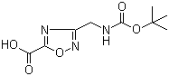 3-叔丁氧羰基氨基甲基-1,2,4-恶二唑-5-甲酸分子结构 (CAS 946667-81-8)