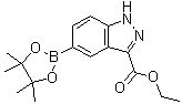 5-(4,4,5,5-四甲基-1,3,2-二氧硼杂环戊烷-2-基)-1H-吲唑-3-羧酸乙酯分子结构 (CAS 947191-19-7)