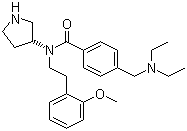 结构式 CAS# 947303-87-9, PF 429242; 4-[(二乙基氨基)甲基]-N-[2-(2-甲氧基苯基)乙基]-N-(3R)-3-吡咯烷基苯甲酰胺