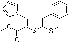 5-(甲硫基)-4-苯基-3-(1H-吡咯-1-基)-2-噻吩甲酸甲酯分子结构 (CAS 947598-69-8)