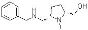 rel-(2R,5S)-1-甲基-5-[[(苯基甲基)氨基]甲基]-2-吡咯烷甲醇分子结构 (CAS 950916-49-1)