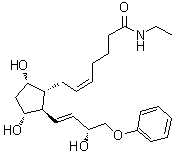 (5Z)-7-[(1R,2R,3R,5S)-3,5-二羟基-2-[(1E,3R)-3-羟基-4-苯氧基-1-丁烯-1-基]环戊基]-N-乙基-5-庚烯酰胺分子结构 (CAS 951319-59-8)