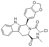 (1R,3R)-1-(1,3-苯并二氧杂环戊烯-5-基)-2-(2-氯乙酰基)-N-甲基-1,3,4,9-四氢吡啶并[3,4-b]吲哚-3-甲酰胺分子结构 (CAS 951661-81-7)