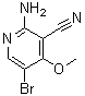 2-氨基-5-溴-4-甲氧基-3-吡啶甲腈分子结构 (CAS 951884-75-6)