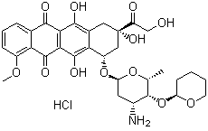 吡柔比星盐酸盐分子结构 (CAS 95343-20-7)