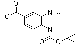 3-氨基-4-[(叔丁氧羰基)氨基]苯甲酸分子结构 (CAS 954238-52-9)