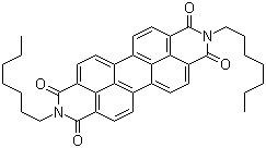 N,N'-双(N-庚基)-3,4,9,10-苝二甲酰亚胺分子结构 (CAS 95689-91-1)