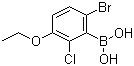6-溴-2-氯-3-乙氧基苯硼酸分子结构 (CAS 957121-15-2)