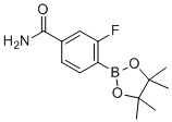 3-氟-4-(四甲基-1,3,2-二氧硼杂环戊烷-2-基)苯甲酰胺分子结构 (CAS 957346-54-2)
