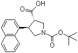 N-Boc-(3S,4R)-4-(1-萘基)吡咯烷-3-羧酸分子结构 (CAS 959577-47-0)