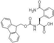 (2S)-3-(2-氨基甲酰苯基)-2-(芴甲氧羰基氨基)丙酸分子结构 (CAS 959583-60-9)
