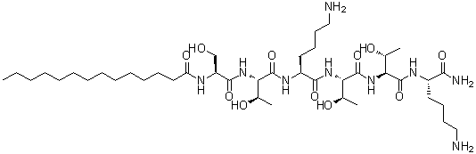 肉豆蔻酰六肽-4分子结构 (CAS 959610-44-7)