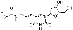 2'-脱氧-5-[3-[(2,2,2-三氟乙酰基)氨基]-1-丙烯-1-基]尿苷分子结构 (CAS 96102-22-6)