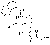 2-氨基-N-(2,3-二氢-1H-茚-1-基)腺苷分子结构 (CAS 96323-22-7)