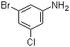 3-溴-5-氯苯胺分子结构 (CAS 96558-78-0)