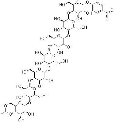 亚乙基-4-硝基苯基-α-D-麦芽七糖苷分子结构 (CAS 96597-16-9)