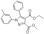 1-(3-甲基苯基)-5-苯基-1H-吡唑-3,4-二甲酸 4-乙基 3-甲基酯分子结构 (CAS 96722-67-7)