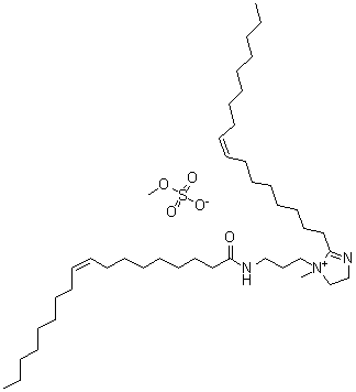 (Z,Z)-2-(8-十七碳烯基)-4,5-二氢-1-甲基-1-[3-[(1-氧代-9-十八碳烯基)氨基]丙基]-1H-咪唑鎓硫酸甲酯盐分子结构 (CAS 97043-72-6)