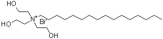 N,N,N-三(2-羟基乙基)-1-十六烷铵溴化物分子结构 (CAS 97108-37-7)