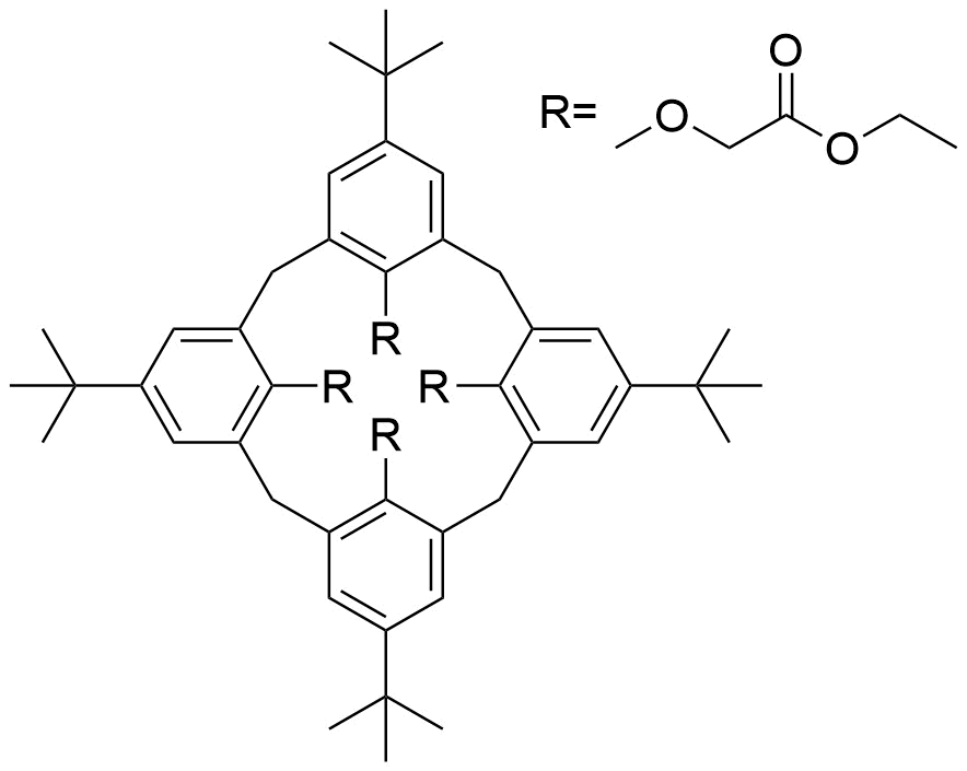 4-叔丁基杯[4]芳烃-四乙酸四乙酯分子结构 (CAS 97600-39-0)