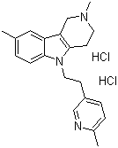 2,3,4,5-四氢-2,8-二甲基-5-[2-(6-甲基-3-吡啶基)乙基]-1H-吡啶并[4,3-b]吲哚二盐酸盐分子结构 (CAS 97657-92-6)