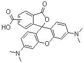 5(6)-羧基四甲基罗丹明内盐分子结构 (CAS 98181-63-6)