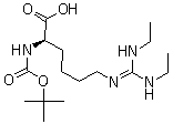N6-[双(乙基氨基)亚甲基]-N2-[(1,1-二甲基乙氧基)羰基]-D-赖氨酸分子结构 (CAS 98500-77-7)
