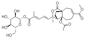 结构式 CAS# 98891-41-9, 土槿皮乙酸 beta-D-葡萄糖甙