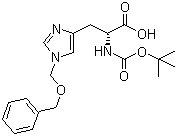 N-叔丁氧羰基-N'-苄氧甲基-D-组氨酸分子结构 (CAS 99310-01-7)