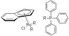 氯化(茚基)双(三苯基膦)钌(II)分子结构 (CAS 99897-61-7)
